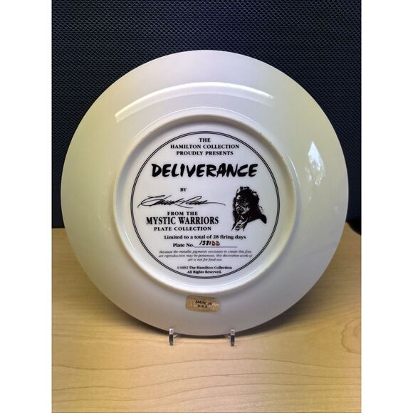 Vintage DELIVERANCE Collector Plate From MYSTIC WARRIORS Hamilton Collection - Picture 3 of 5